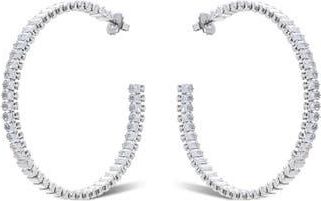 Rivka Friedman White Rhodium Plated Cubic Zirconia Hoop Earrings at Nordstrom Rack