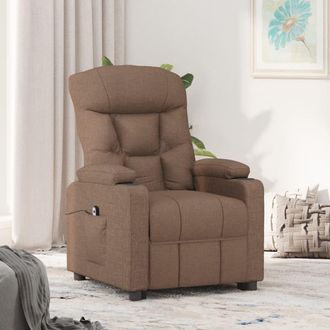 vidaXL Sill&oacute;n Reclinable El&eacute;ctrico De Tela Marr&oacute;n Vidaxl
