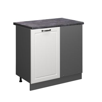 Vicco Armario De Esquina R-line, Blanco Casa De Campo, 86 Cm, Et Antracita, Vicco