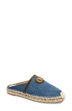 Valentino Garavani VLOGO Denim Espadrille Mule at Nordstrom, Size 10Us