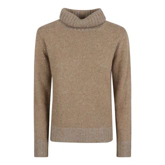 Fabiana Filippi Maglia in Mohair Lavorato con Paillettes e Platinum - female - Fabiana Filippi - Turtlenecks - Brown - 2XS - Knitwear