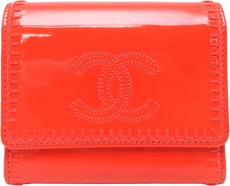 Chanel Orange Patent Leather Wallet (Bi-Fold) (Pre-Owned)