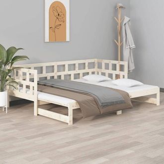 vidaXL Pull-out Day Bed without Mattress Solid Wood Pine 2x(80x200) cm vidaXL