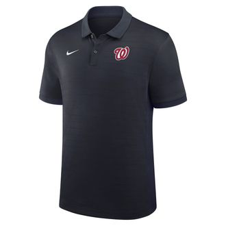 Nike Washington Nationals Authentic Collection Striped Victory Nike Mens Dri-FIT MLB Polo in Blue | 03BG0GJ9WTL-P81