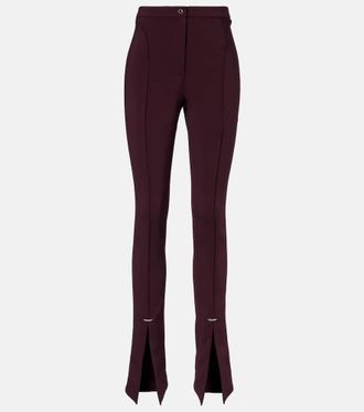 【Mugler】 Split-hem scuba high-riseパンツ Split-hem scuba high-rise pants in black - Mugler | Mytheresa