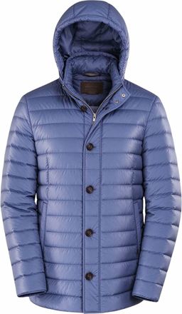 Moorer Womens Hooded Quilted Down Jacket In Indaco