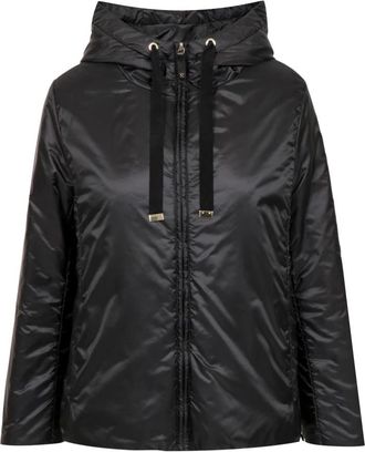 Max Mara Greenh Gewatteerde Jas - Dames - Winterjassen - Zwart - S - Leer - Jassen