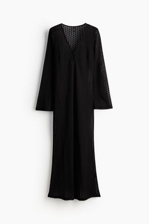 H&M Strickkleid im H&auml;kellook - Schwarz
