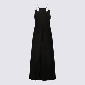 Isabel Marant Ruffle Cold-Shoulder Cotton-Viscose Dress - Black
