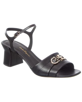 Ferragamo Double Gancini Leather Sandal