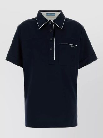 Prada cotton polo shirt short sleeves chest pocket