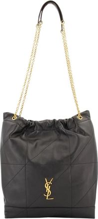 Saint Laurent Elegante Zwarte Leren Schoudertas - Dames - Schoudertassen - Zwart - ONE Size - Leer - Tassen