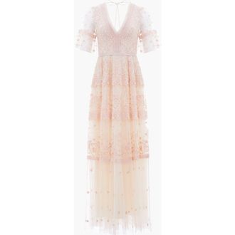 Needle & Thread Midsummer Lace Gown in Champagne/ballet Slipper at Nordstrom, Size 14