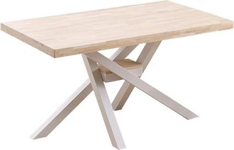 Home Heavenly Mesa roble 140x80 cm pata central cruzada color blanco