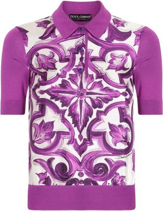 Dolce & Gabbana Klassieke Polo T-shirt in diverse kleuren - Dames - Polos - Paars - XS - Tops
