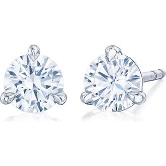 Kwiat Round Diamond & Platinum Stud Earrings in White at Nordstrom