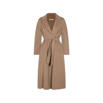 Max Mara Dames, Mantels, Bruin, Maat: S Wol