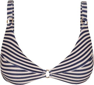 Lenny Niemeyer striped ring-detail bikini top - Blue