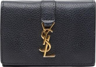 Saint Laurent Black Leather Wallet (Tri-Fold) (Pre-Owned)