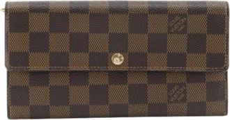 Louis Vuitton Pre-owned Portefeuille Sarah Damier Lange Portemonnee - Dames - Vintage Accessoires - Bruin - ONE Size - Vintage
