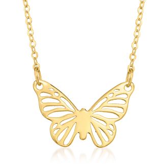 Canaria Canaria Italian 10kt Yellow Gold Butterfly Necklace