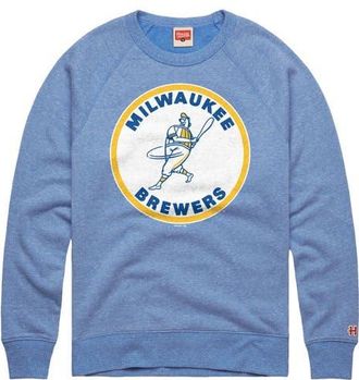 Homage Mens Homage Powder Blue Milwaukee Brewers Cooperstown Collection Raglan Tri-Blend Sweatshirt at Nordstrom, Size Xx-Large