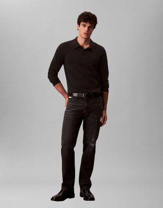 Calvin Klein Jeans Jeans dritti standard nero slavato con strappi