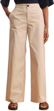 Sanctuary Eloise Pinstripe Wide Leg Pants in Dark Opal White Pinstripe at Nordstrom, Size 28