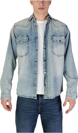 HUGO BOSS Heren, Overhemden, Blauw, Maat: XS Denim