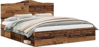 vidaXL Estructura De Cama Con Cabecera Madera Vieja 200 X 200 Cm Vidaxl