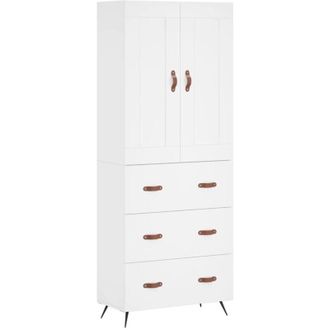 vidaXL Vidaxl - Aparador alto madera contrachapada blanco 69,5x34x180 cm