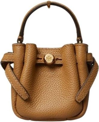 Tory Burch Romy Bucket Bag Charm - Dames - Sleutelhangers & Tashangers - Bruin - ONE Size - Leer - Accessoires