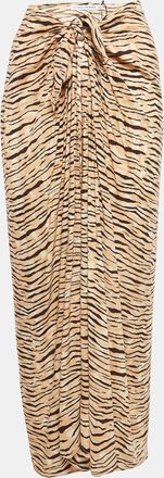 Faithfull The Brand Faithfull The Brand Animal Print Rayon Wrap-Around Skirt
