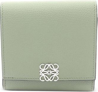 Loewe 2010-2025 Leather Anagram Compact Wallet small wallets - women - Calf Leather - One Size - Green