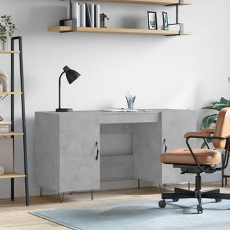 Berkfield Home Desk Concrete Grey 140x50x75 cm Engineered Wood | Size: 140 x 50 x 75 cm