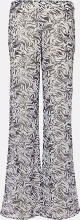 Bananhot Zebra-print low-rise wide-leg pants