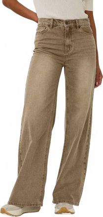 Esqualo Tuva Wide Leg Jean In Light Caramel