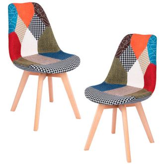 Regalos Miguel Regalos Miguel - Packs Sillas Comedor - Pack 2 Sillas Synk Patchwork - Patchwork Clear