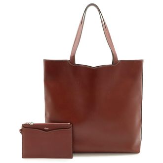 Cartier Happy Birthday Bordeaux Leather Shoulder Bag Tote Bag (Pre-Owned)