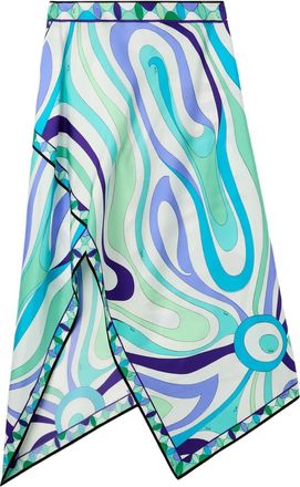 Pucci Asymmetrische midi-rok met print - Groen