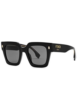 Fendi Roma Oversized Square-frame Sunglasses - Black