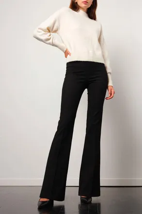 Avenue Montaigne Bellini Flannel Flare Pant In Black