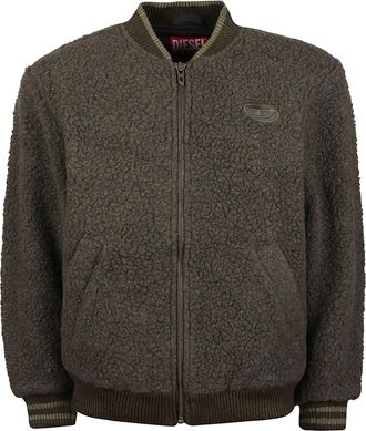 Diesel S-Reds Textured Striped Wool-Blend Bomber Jacket