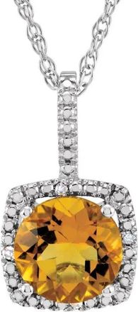 Allurez Lab Grown & Natural Diamond Pendant Necklace in Sterling Silver in Citrine at Nordstrom, Size 18