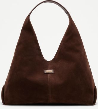 Russell & Bromley EVERYDAY Womens Brown Suede Oversized Shoulder Bag