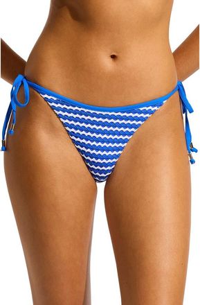 Seafolly Rio Side Tie Bikini Bottoms in Azure at Nordstrom, Size 4 Us