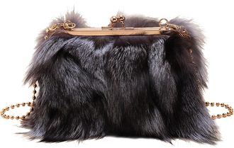 Generic Cymwer Fluffy Crossbody Bag Furry Messenger Bag Hobo Handbag for Women Girls (Black)