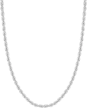 Bony Levy Mens 14K Gold Rope Chain Necklace, 3.7mm in 14K White Gold at Nordstrom, Size 22