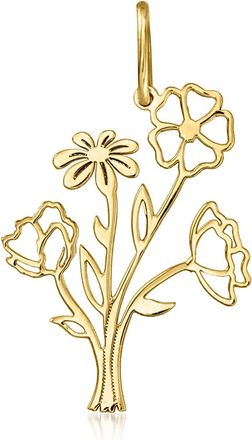 Ross-Simons Italian 10kt Yellow Gold Flower Bouquet Charm