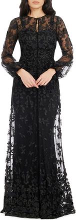 Dress The Population Joss Floral Appliqué Lace Jacket in Black at Nordstrom, Size Xx-Small